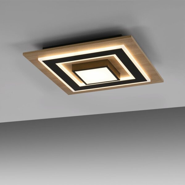 LED Deckenlampe Holz Metall 2150 lm wohnlich blendarm