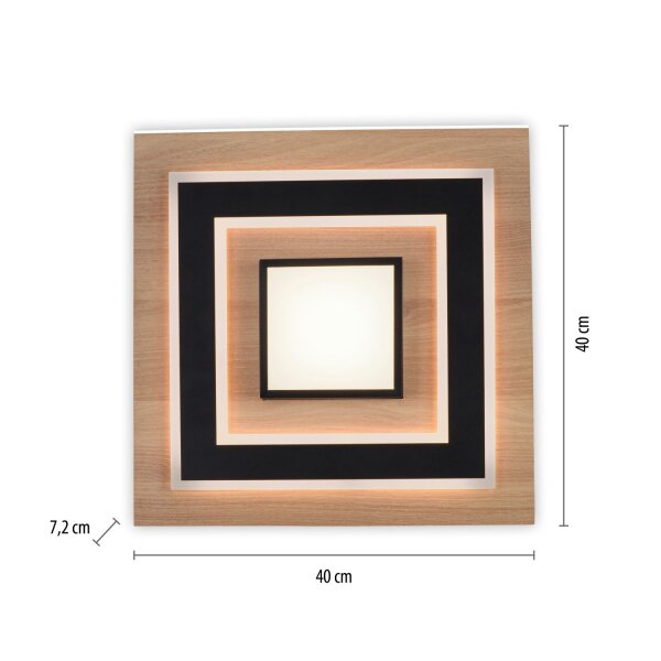 LED Deckenlampe Holz Metall 2150 lm wohnlich blendarm