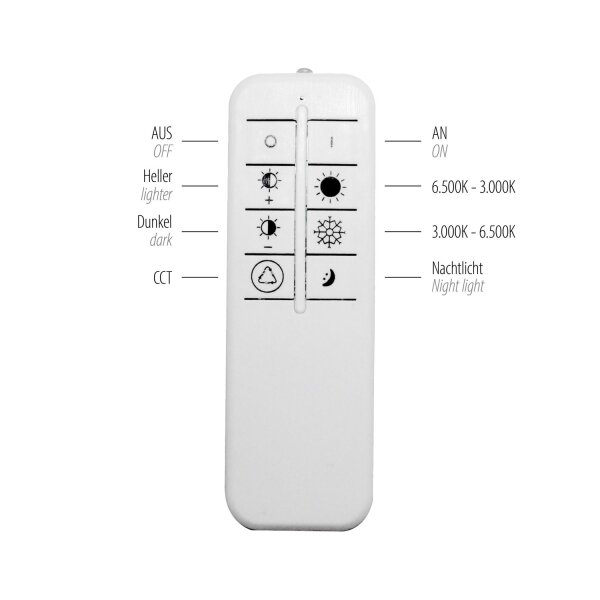 Weiße LED Deckenlampe Dimmer Ø40 cm 5100 lm Nachtlicht