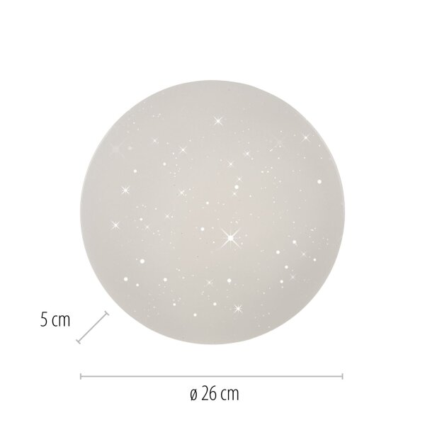 Lampe de plafonnier LED Ciel étoilé Ø26 cm 4000 K blanc neutre