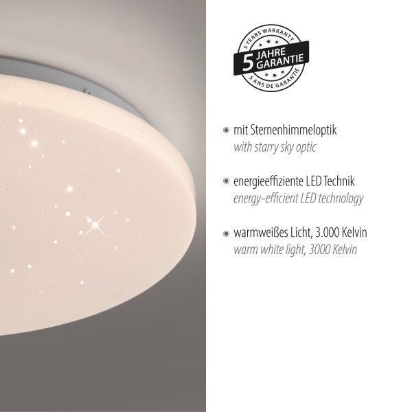 Lampe de plafonnier LED Ciel étoilé Ø34 cm 3000 K blanc chaud