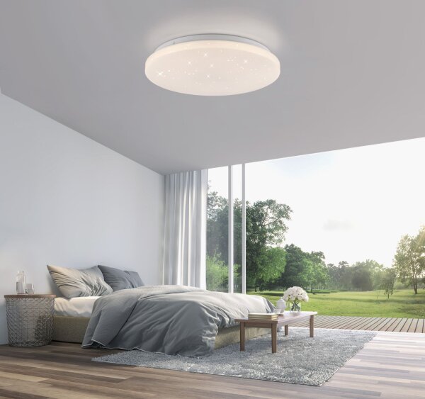 Lampe de plafonnier LED Ciel étoilé Ø34 cm 3000 K blanc chaud