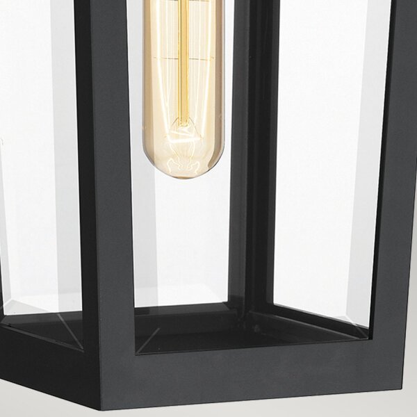 Außenlampe Wand Schwarz E27 IP44 H: 42,9 cm Rustikal