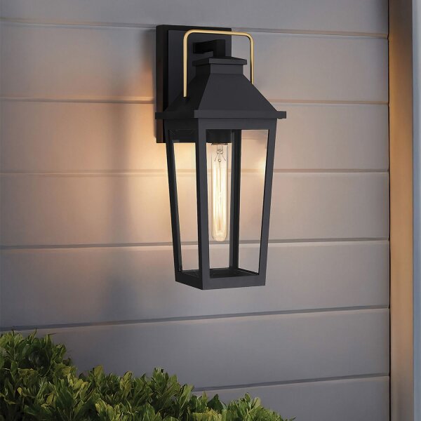 Außenlampe Wand Schwarz E27 IP44 H: 42,9 cm Rustikal