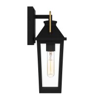 Außenwandlampe Schwarz E27 IP44 H: 37 cm Rustikal