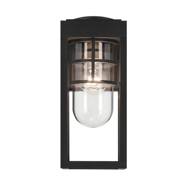 Applique murale extérieure H : 33 cm IP44 Noir E27 carré petit