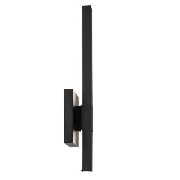 LED Außenwandleuchte Aluminium H: 56 cm IP44 Schwarz indirekt