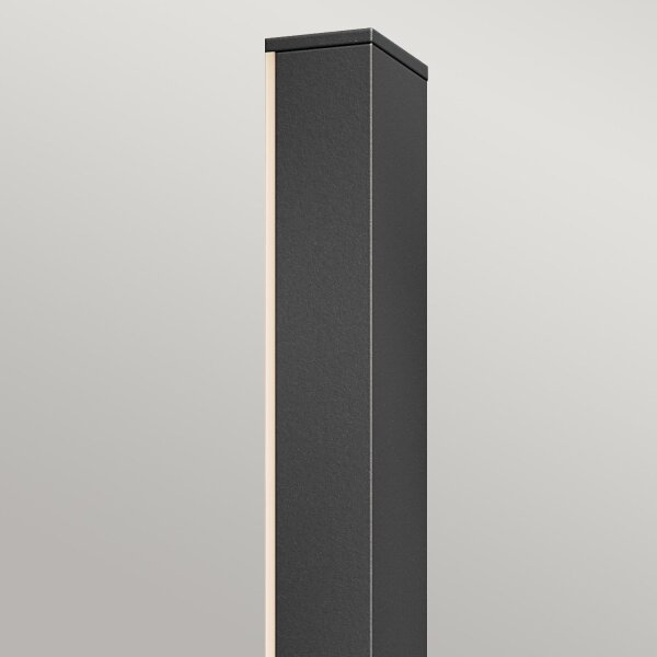 LED Außenwandleuchte Aluminium H: 56 cm IP44 Schwarz indirekt