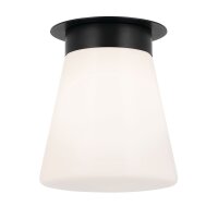 Deckenlampe Glas Metall D: 21,6 cm klein Schwarz Weiß