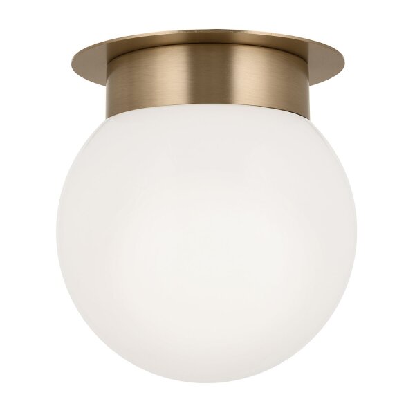 Deckenleuchte E27 Ø 20,3 cm Metall Glas in Bronze Weiß