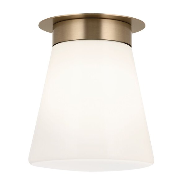 Lampe de plafonnier petit L : 21,6 cm E27 métal verre en bronze blanc