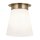Lampe de plafonnier petit L : 21,6 cm E27 métal verre en bronze blanc