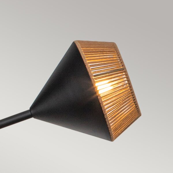 Hängeleuchte Metall Seil H: max. 162,5 cm Schwarz Beige E14