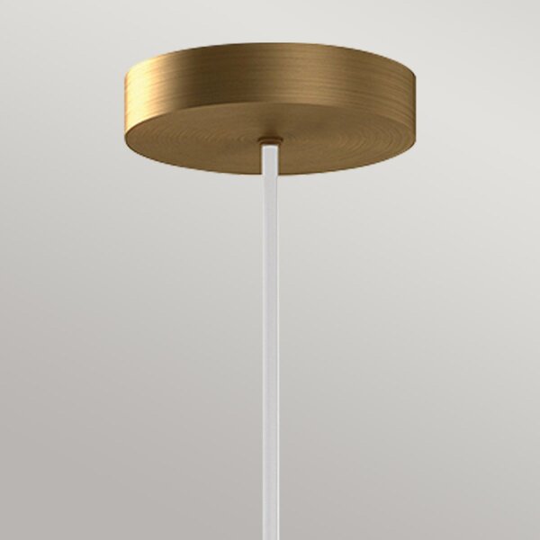 LED Hängeleuchte Glas Metall B: 19,8cm Modern Weiß Gold antik