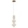 LED Hängeleuchte Glas Metall B: 19,8cm Modern Weiß Gold antik