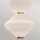 LED Hängeleuchte Glas Metall B: 19,8cm Modern Weiß Gold antik