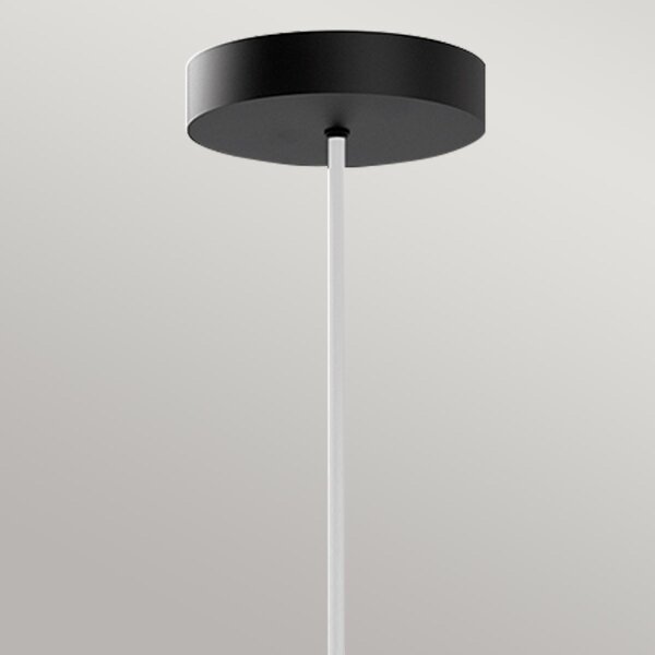 LED Pendelleuchte Schwarz Weiß verstellbar aus Metall Glas