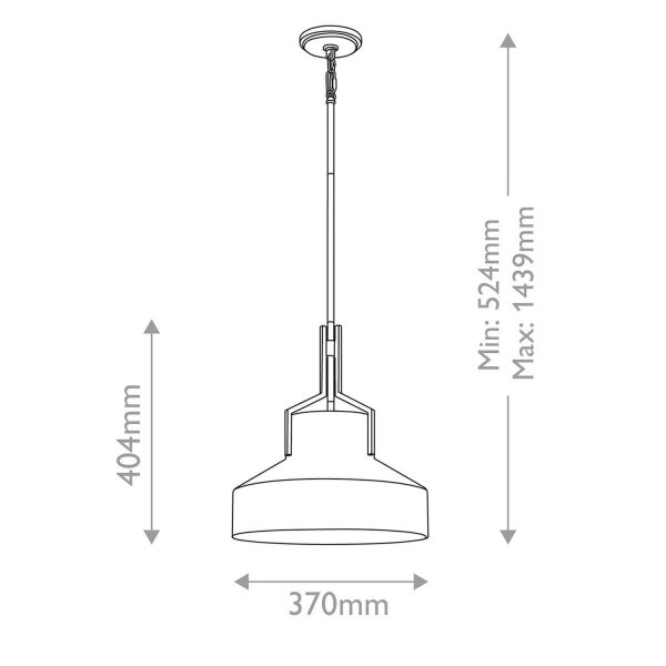 Pendelleuchte Glas Metall D: 37 cm H: max. 143,9 cm E27