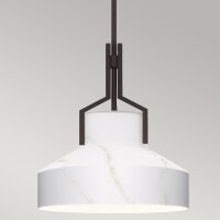 Hängelampe Alabaster Optik D: 37 cm in Bronze Antik...