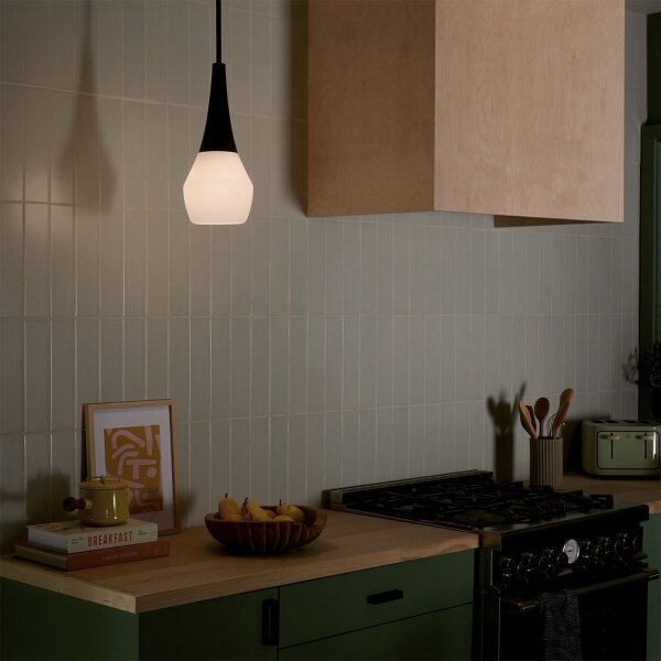 Suspension Abat-jour en verre étroit Ø 17,8 cm H : max. 144,5 cm E27