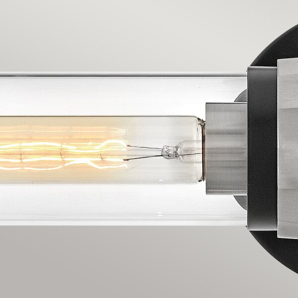 Lampe de salle de bain métal verre L : 56,5 cm IP44 E27 2 flammes