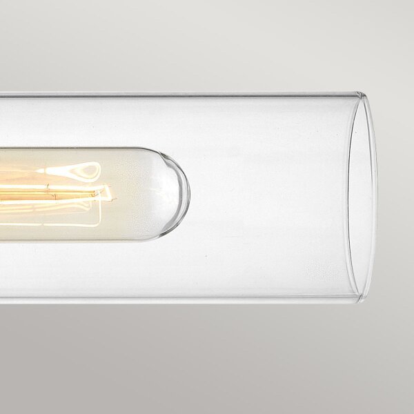Lampe de salle de bain métal verre L : 56,5 cm IP44 E27 2 flammes