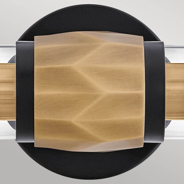 Lampe de salle de bain murale 56,5 cm de large IP44 2x E27 métal verre
