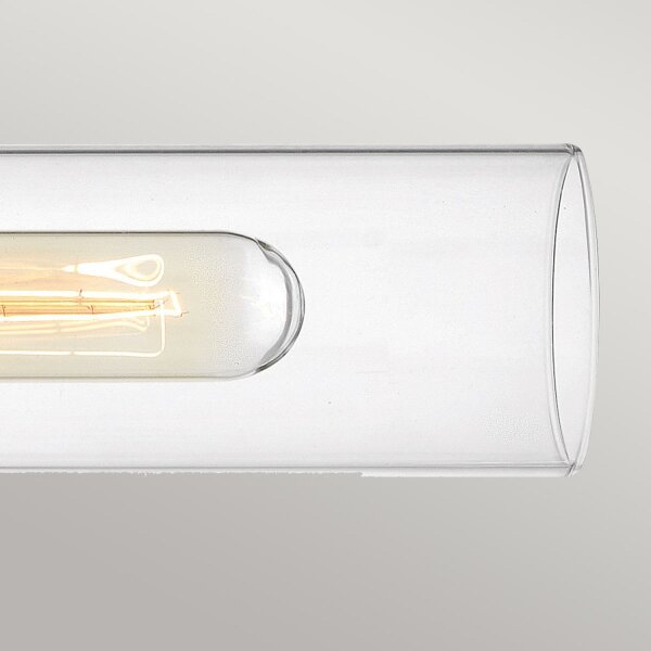 Lampe de salle de bain murale 56,5 cm de large IP44 2x E27 métal verre