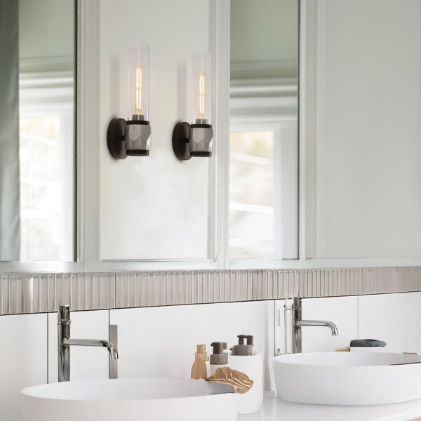 Badleuchte Metall Glas E27 IP44 H: 34,6 cm Modern GRETA