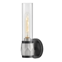 Lampe de salle de bain métal verre E27 IP44 H :...