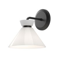 Applique Métal Verre H : 22,2 cm Noir Blanc E14...