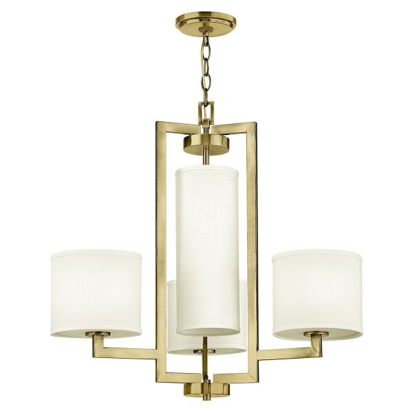 Lustre métal tissu 62,9 cm de large 4x E27 avec abat-jour