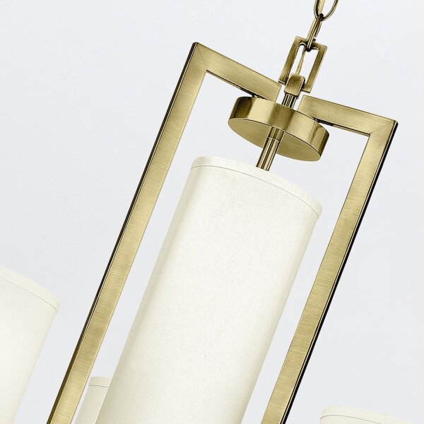 Lustre métal tissu 62,9 cm de large 4x E27 avec abat-jour