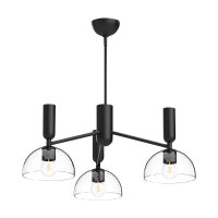 Lampe &agrave; suspendre noire verre m&eacute;tal E27...