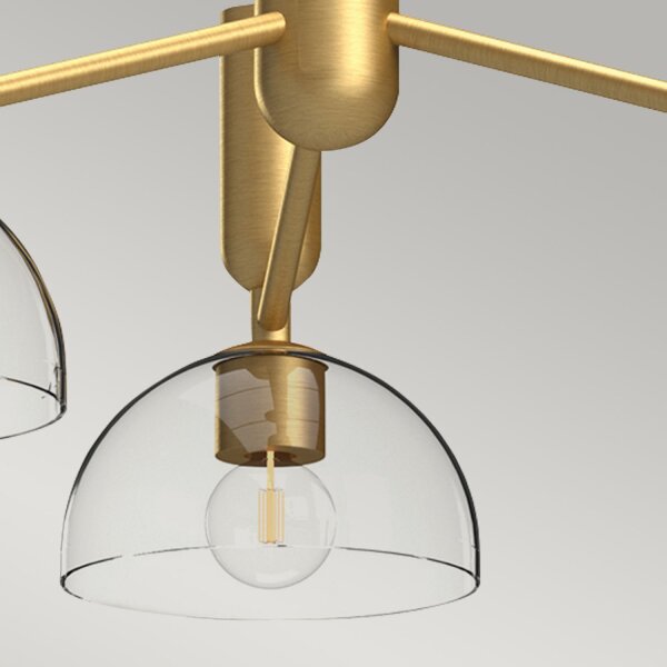 Hängeleuchte Glas Metall 96,8 cm breit 3-flammig E27