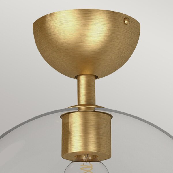 Deckenlampe Glas Metall E27 Ø 30,5 cm in Gold gebürstet
