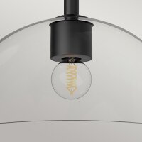 Deckenlampe Glas Metall E27 D: 30,5 cm rund Schwarz