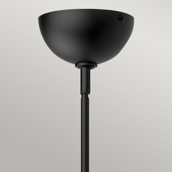 Suspension métal verre ronde D : 30,5 cm noir E27