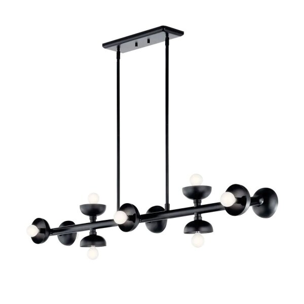 Pendelleuchte Schwarz Metall 121,9 cm lang H: max. 120 cm E14