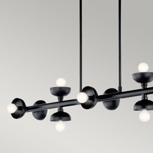 Pendelleuchte Schwarz Metall 121,9 cm lang H: max. 120 cm E14