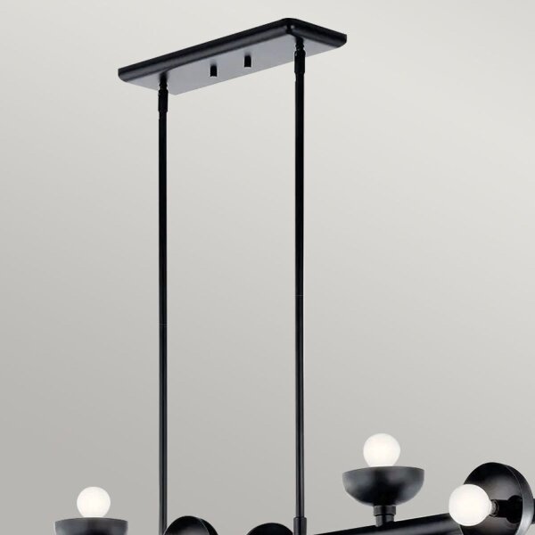 Pendelleuchte Schwarz Metall 121,9 cm lang H: max. 120 cm E14