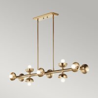 Pendelleuchte Metall in Bronze 121,9 cm lang H: max. 120 cm