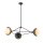 Pendelleuchte Metall Rattan Glas 101,4 cm breit 3x E14