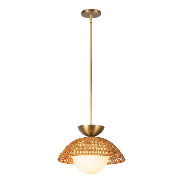 Hängeleuchte Rattan Glas Metall Ø 37,5 cm H: max. 147,9 cm E27