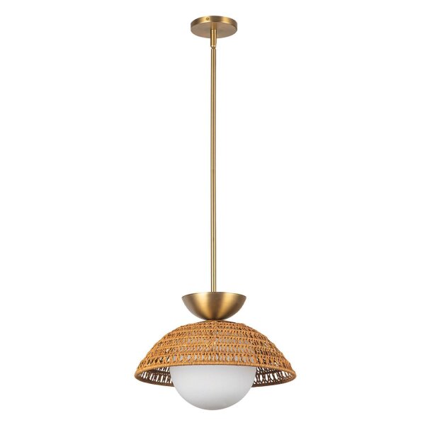 Hängeleuchte Rattan Glas Metall Ø 37,5 cm H: max. 147,9 cm E27