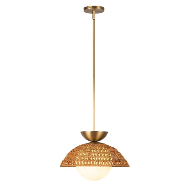 Hängeleuchte Rattan Glas Metall Ø 37,5 cm H: max. 147,9 cm E27