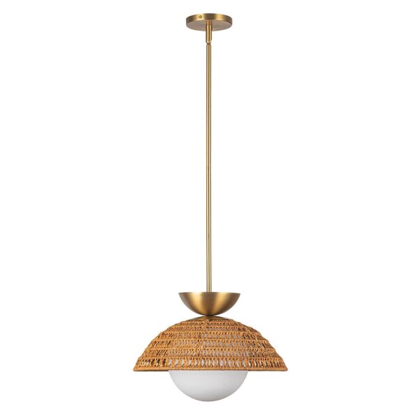 Hängeleuchte Rattan Glas Metall Ø 37,5 cm H: max. 147,9 cm E27