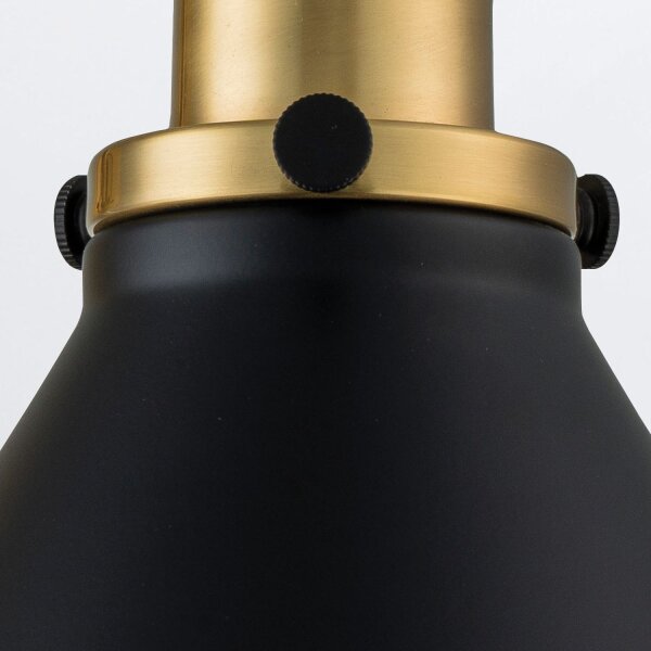 Wandlampe Metall E27 27,5 cm hoch Messing in antik Schwarz