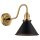 Wandlampe Metall E27 27,5 cm hoch Messing in antik Schwarz