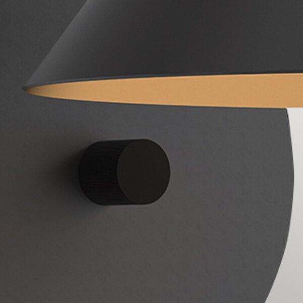 Wandlampe Metall E27 H: 21,3 cm mit Schalter Dimmer Schwarz